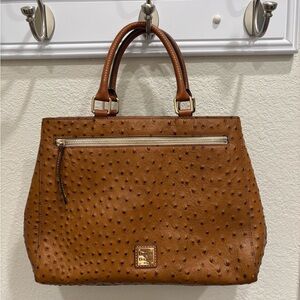 Dooney & Bourke Tan Ostrich-Embossed Leather Purse